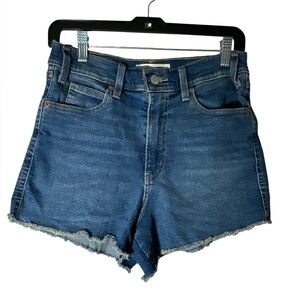 Denim Blue Jean High Rise Women Shorts By Signature Levi Strauss Size 8